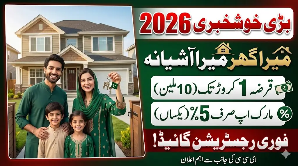 Big Good News 2026: ECC Approves Revised Features of “Mera Ghar Mera Aashiyana” Scheme – Loans Up to 10 Million at 5% Markup | Important Announcement & Immediate Registration Guide