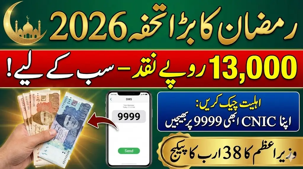 Rs13,000 Ramzan Relief 2026: Who Can Apply, How to Check Eligibility via 9999 Code & Full Details of PM’s Rs38 Billion Package