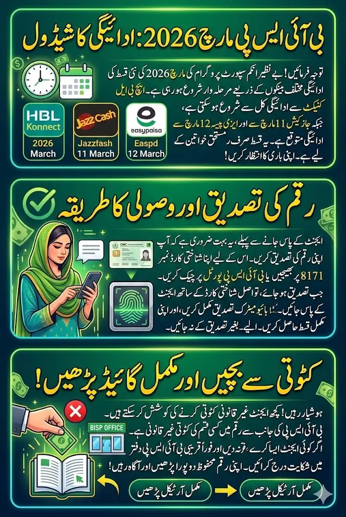 BISP 8171 New Installment March Update 2026: Payment Dates Announced for HBL, JazzCash and Easypaisa – Full Guide for Beneficiaries