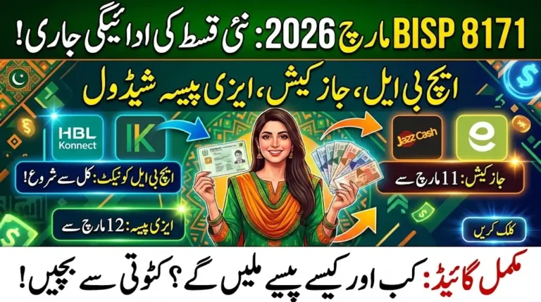 BISP 8171 New Installment March Update 2026: Payment Dates Announced for HBL, JazzCash and Easypaisa – Full Guide for Beneficiaries