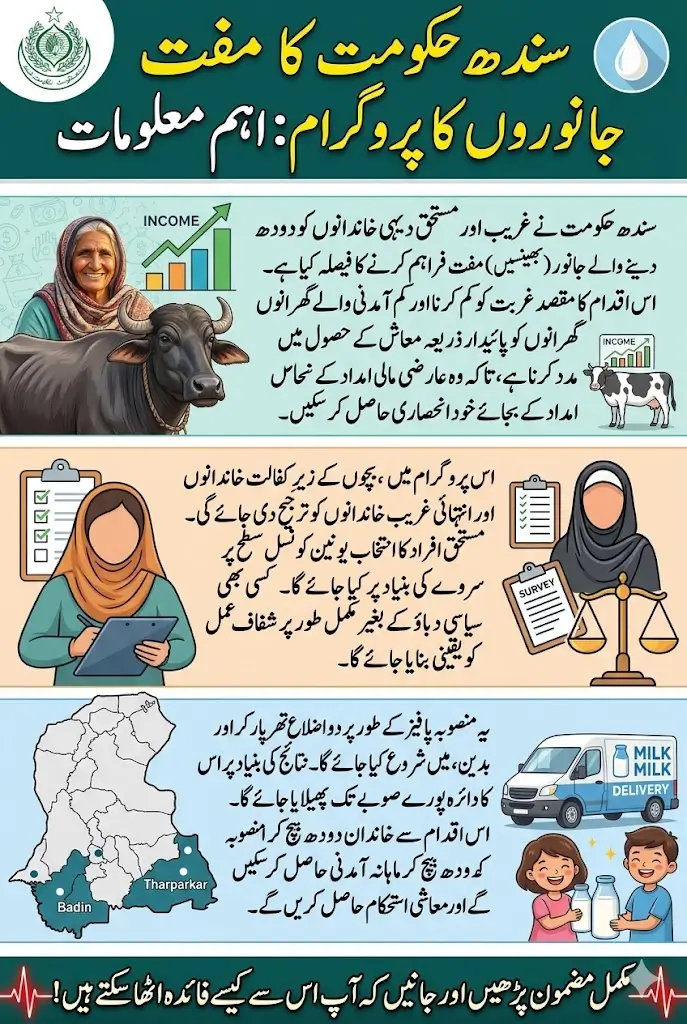 Free Dairy Animals Scheme 2026: Sindh Government to Give Cows to Poor Families – Eligibility, Application Process & Start Districts