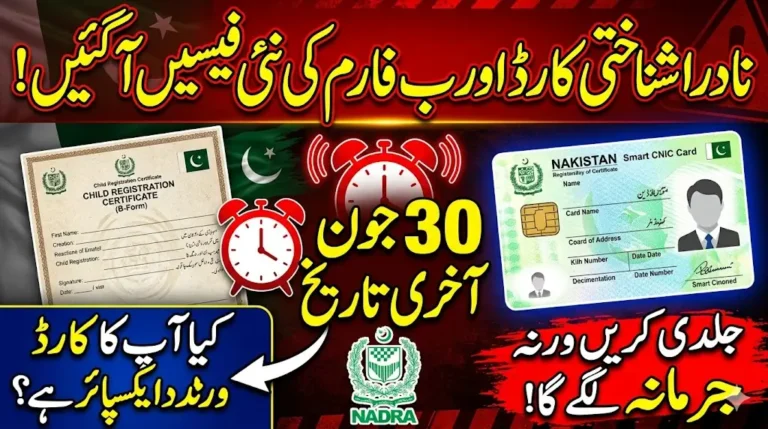 NADRA Issues New Fee Update for CNIC Renewal and B-Form – Complete Process Before June 30, 2026